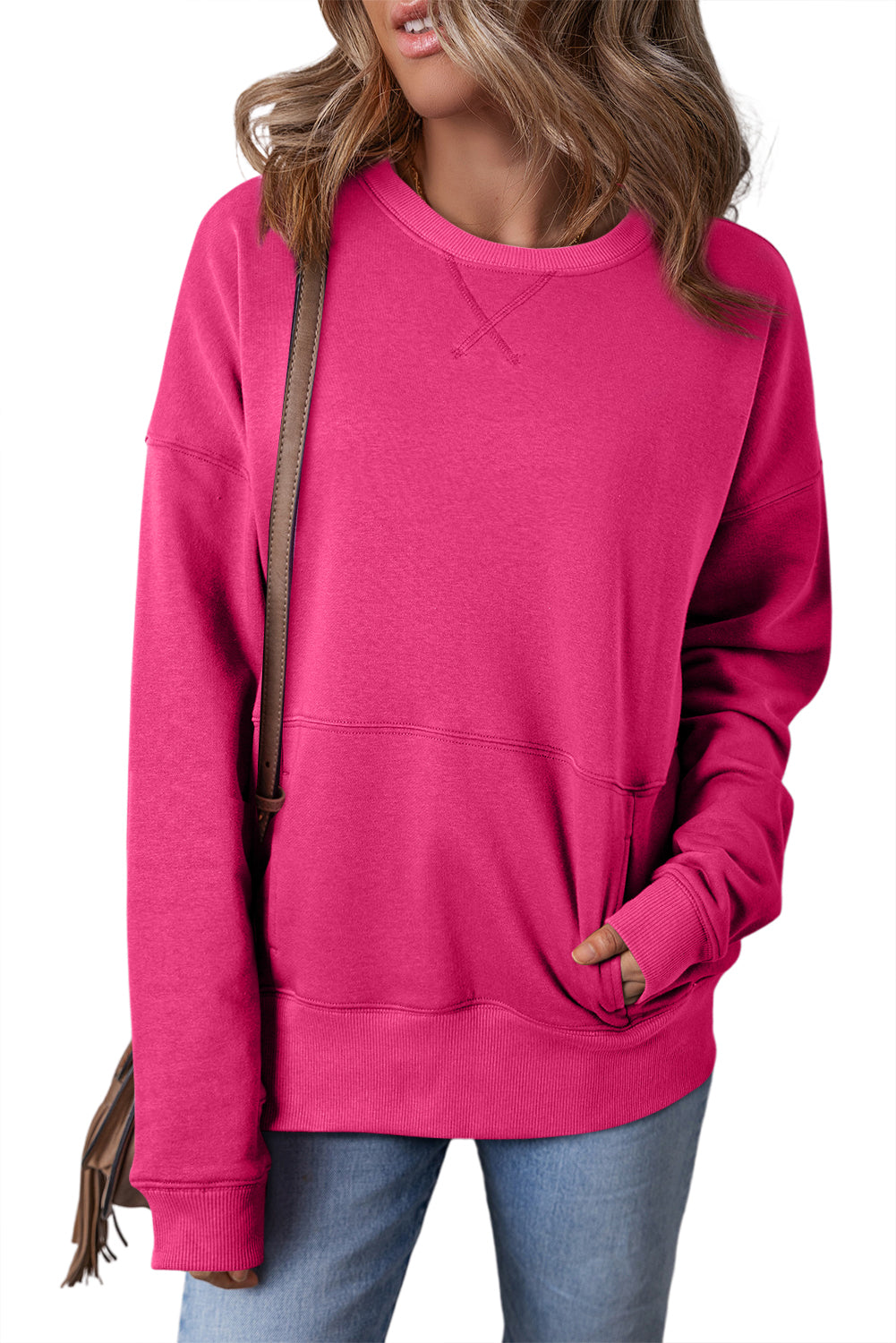 Vineyard Green Kangaroo Pocket Loose Fit Drop Shoulder Sweatshirt